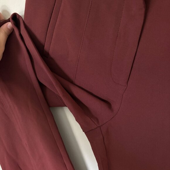 Veronica Beard Azariah Stretch Crepe Flare-Leg High-Rise Trousers Pants 6 Maroon - Picture 8 of 13